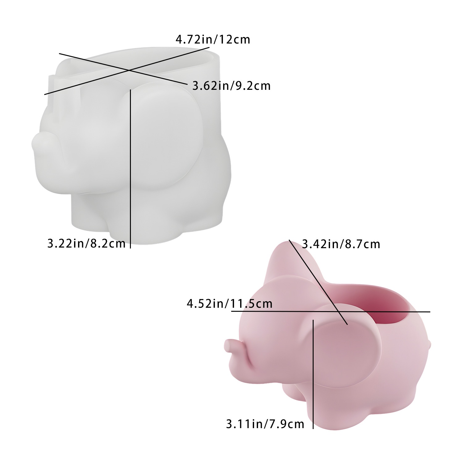 Case With Pencil Holder - DIY 코끼리 모양 수납컵 레진 몰드