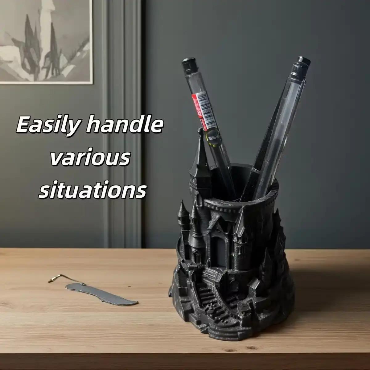 Case With Pencil Holder - 해리포터 다크 스타일 펜 홀더 3D