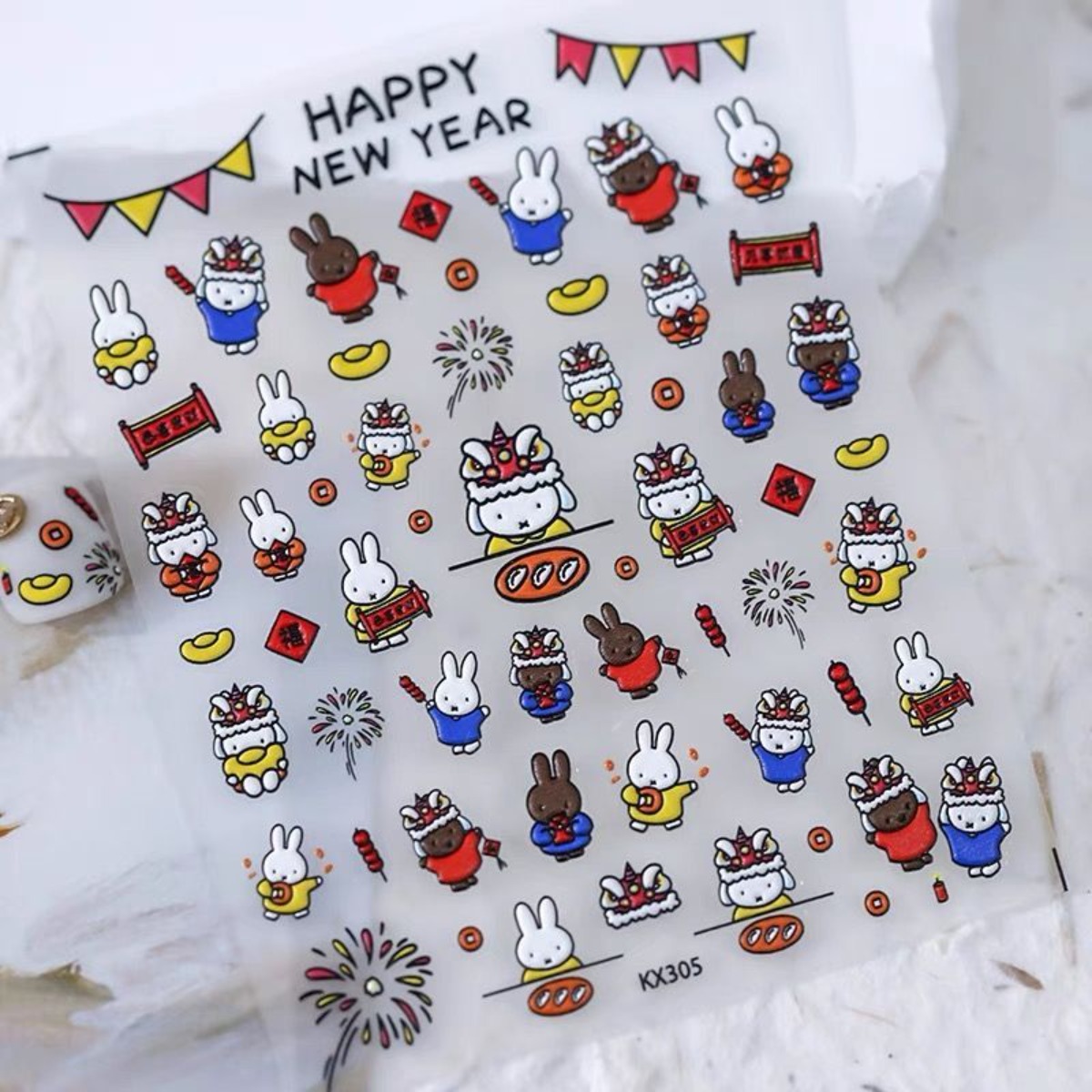 Kawaii Miffy 토끼 스티커 귀여운 만화 네일  - Fire Tablet Accessories 리뷰 및 가격