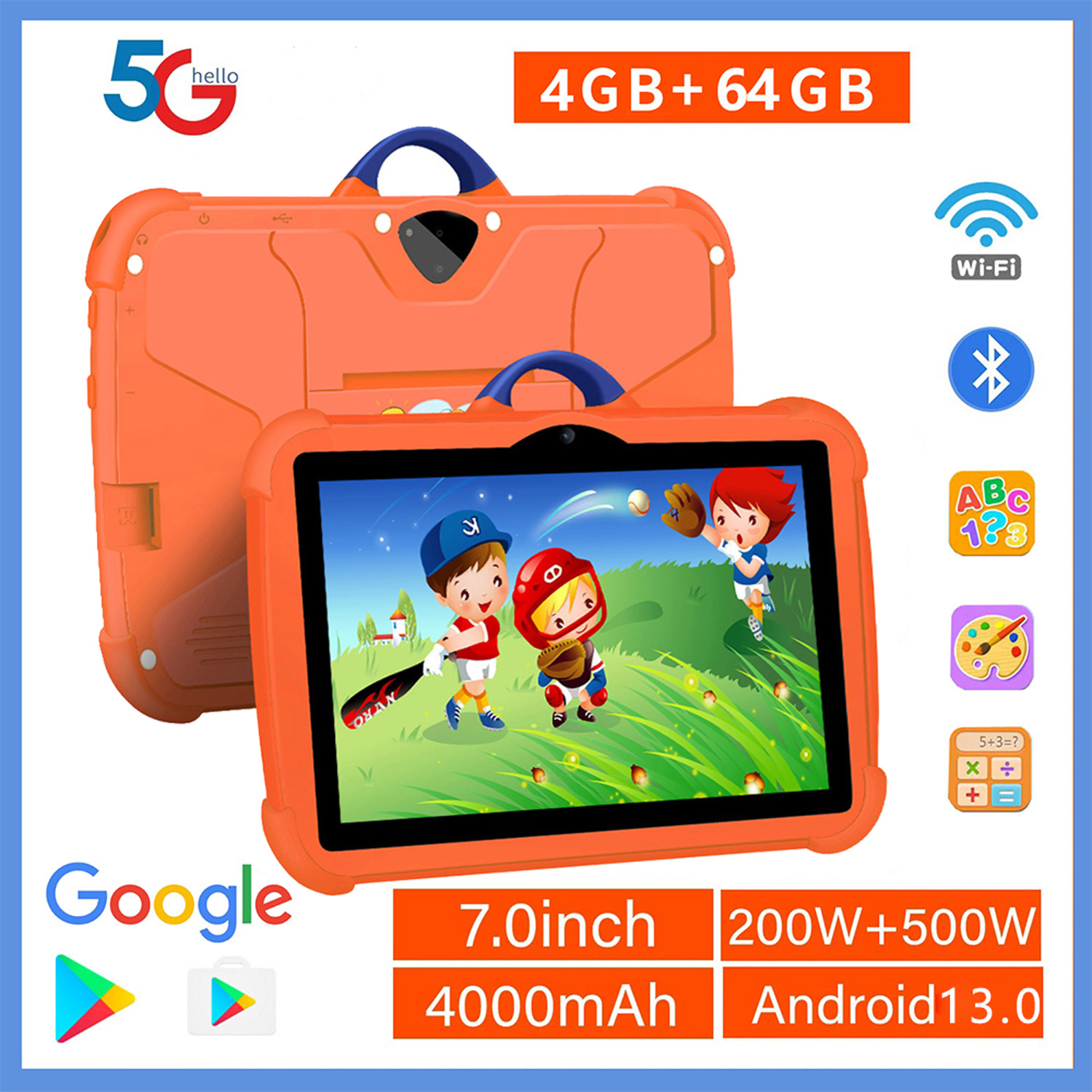 새로운 5G WiFi 7 인치 Google 태블릿 어린 - Kids Tablet With Accessories 리뷰 및 가격